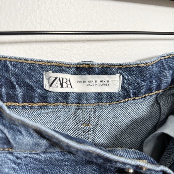 Zara Baggy Fit Blue Jeans Straight Leg Mid Waist Size 30x30 - Picture 11 of 12